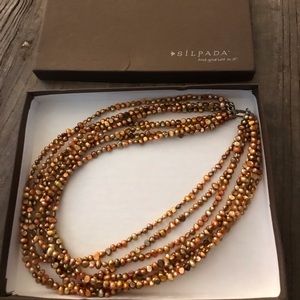 Silpada freshwater pearl gold multi stand necklace